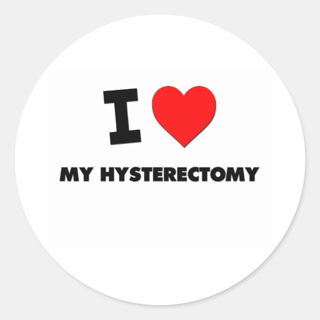 Sticker Rond J'aime mon hystérectomie (Devant)