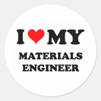 Sticker Rond J'aime mon ingénieur des matériaux