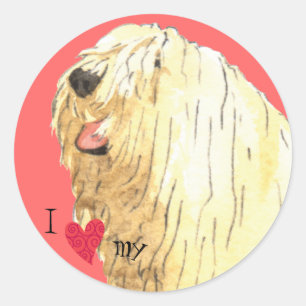 Sticker Rond J'aime mon Komondor