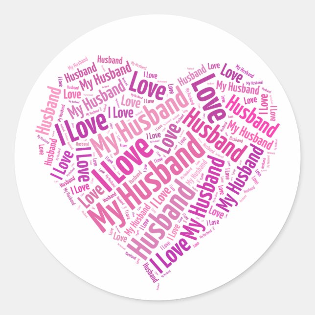 Sticker Rond J'Aime Mon Mari (Devant)