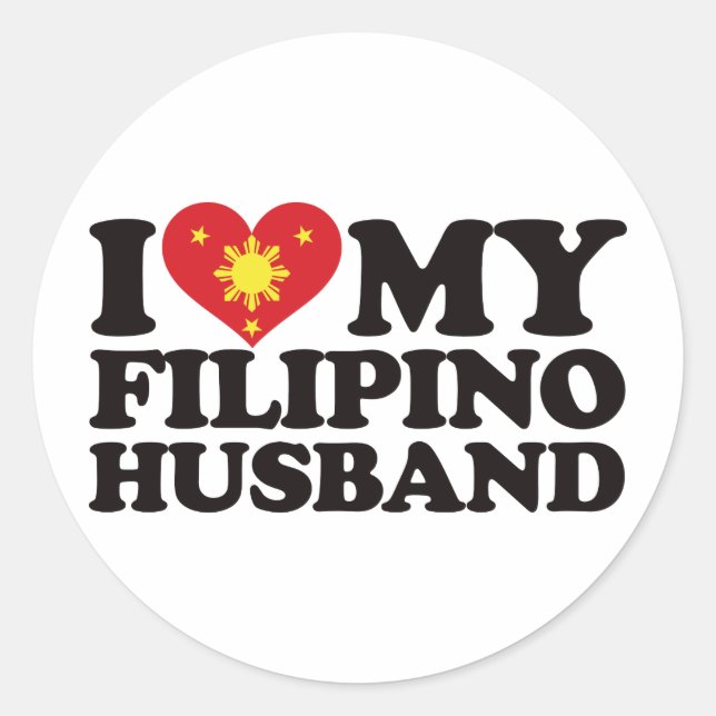 Sticker Rond J'Aime Mon Mari Philippin (Devant)