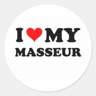Sticker Rond J'Aime Mon Masseur
