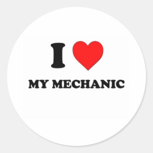 Sticker Rond J'aime mon mécanicien