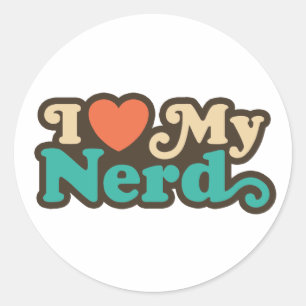Sticker Rond J'aime mon Nerd