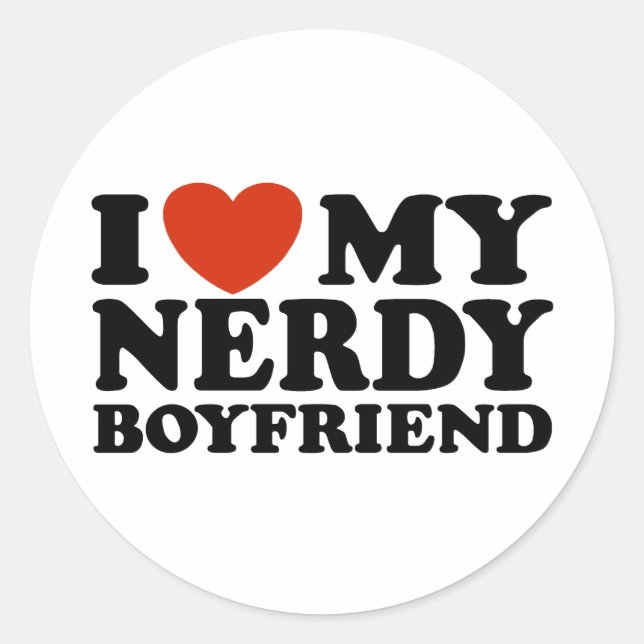 Sticker Rond J'Aime Mon Nerdy Boyfriend (Devant)