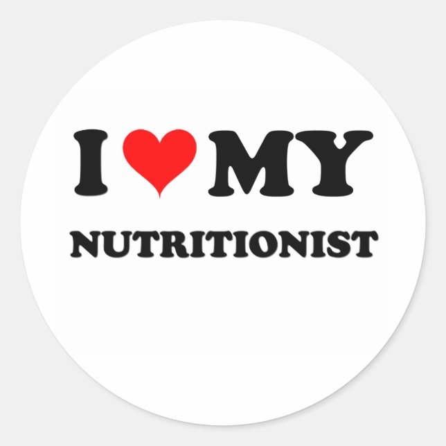 Sticker Rond J'Aime Mon Nutritionniste (Devant)
