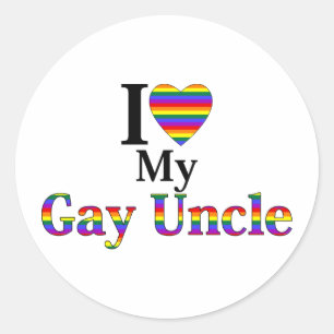 Sticker Rond J'Aime Mon Oncle Gay