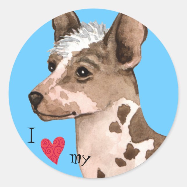 Sticker Rond J'aime mon orchidée inca péruvienne (Devant)