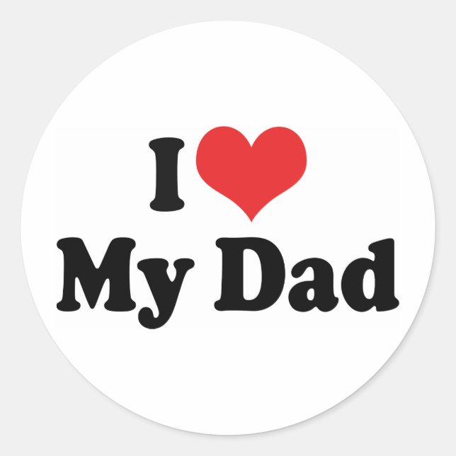 Sticker Rond J'aime mon papa (Devant)