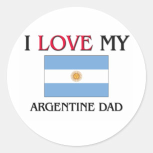 Sticker Rond J'aime mon papa argentin