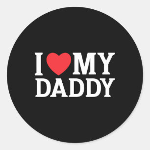 Sticker Rond J'aime mon papa J'entends mon papa Fête des pères 