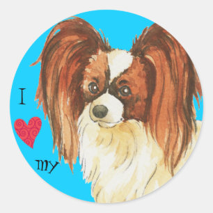 Sticker Rond J'aime mon papillon