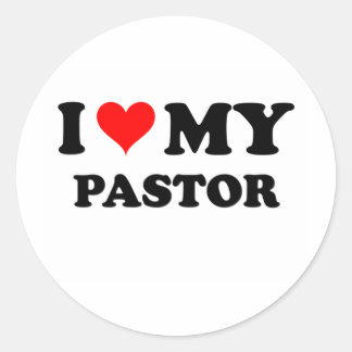 Sticker Rond J'Aime Mon Pasteur