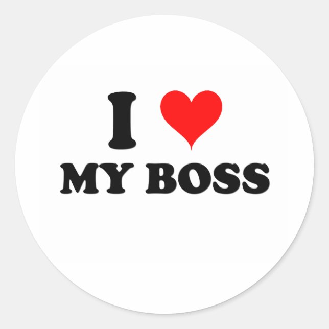 Sticker Rond J'Aime Mon Patron (Devant)