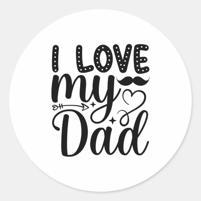 Sticker Rond J'aime mon père (Devant)