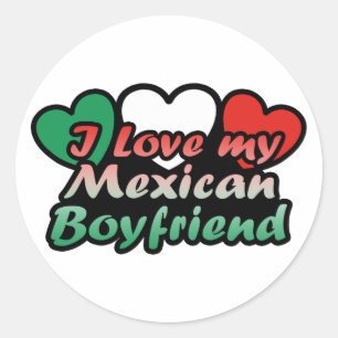 Sticker Rond J'aime mon petit ami mexicain