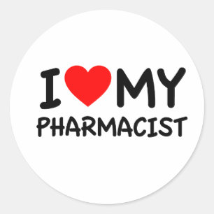 Sticker Rond J'aime mon pharmacien