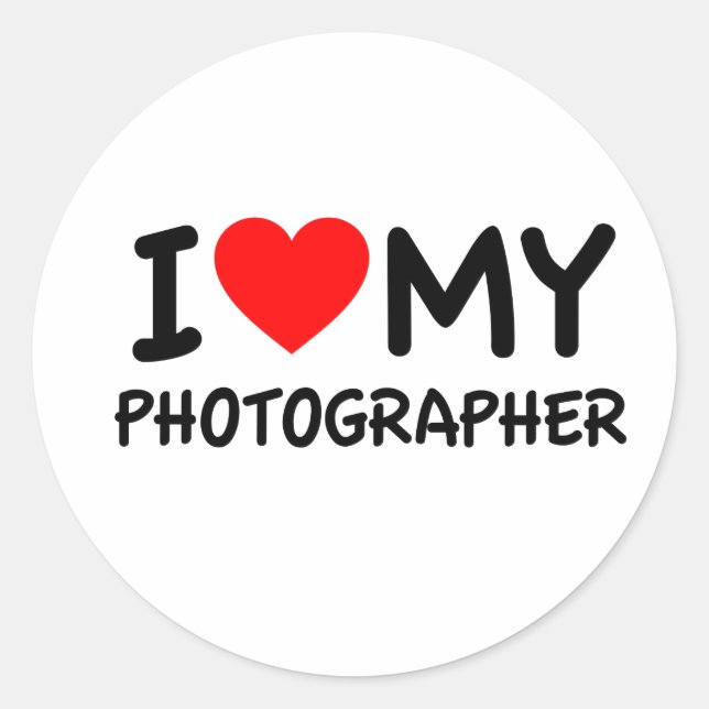 Sticker Rond J'aime mon photographe (Devant)