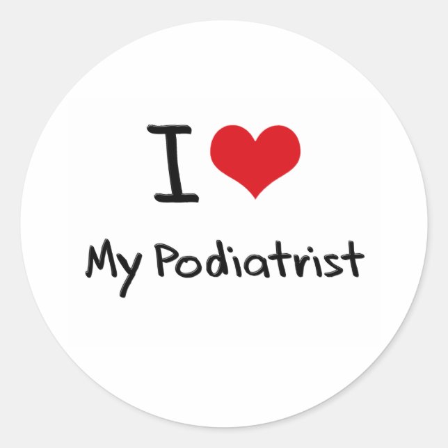 Sticker Rond J'aime mon podiatre (Devant)