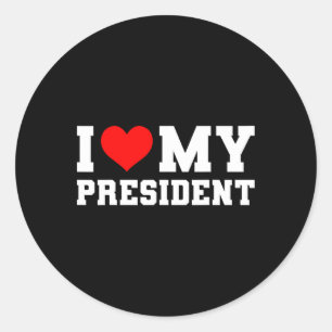 Sticker Rond J'Aime Mon Président Donald Trump 2024 J'Aime Mon