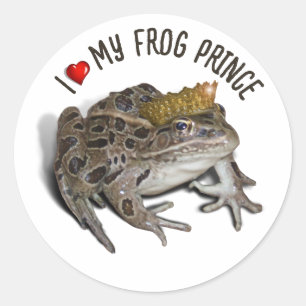 Sticker Rond J'Aime Mon Prince De Grenouille