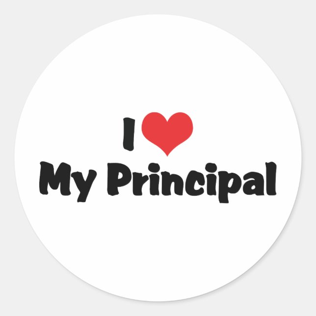 Sticker Rond J'Aime Mon Principal (Devant)