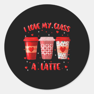 Sticker Rond J'aime mon professeur de Cl A Latte Saint-Valentin