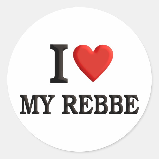 Sticker Rond J'aime mon Rebbe (Devant)