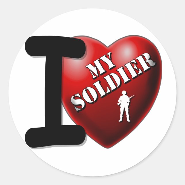 Sticker Rond J'aime mon soldat (Devant)