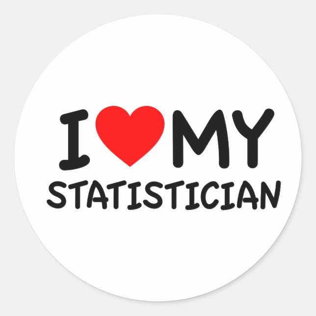 Sticker Rond J'aime mon statisticien (Devant)