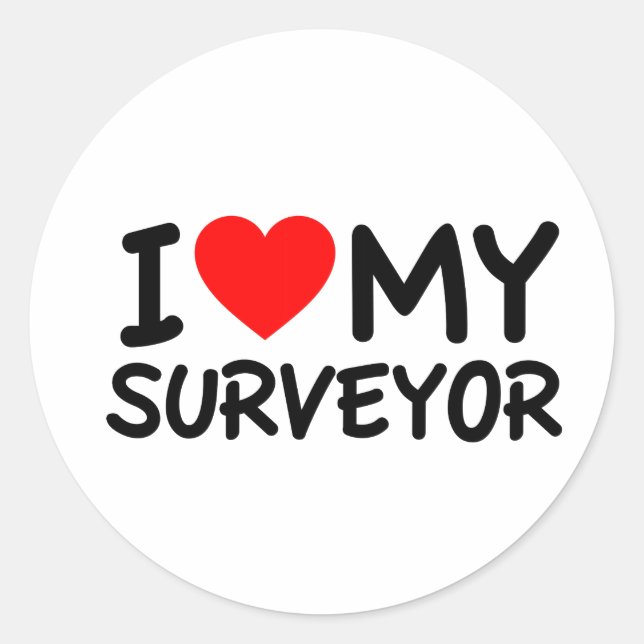 Sticker Rond J'aime mon Surveyor (Devant)