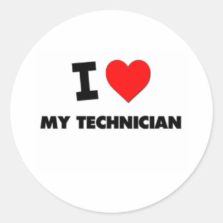 Sticker Rond J'aime mon technicien
