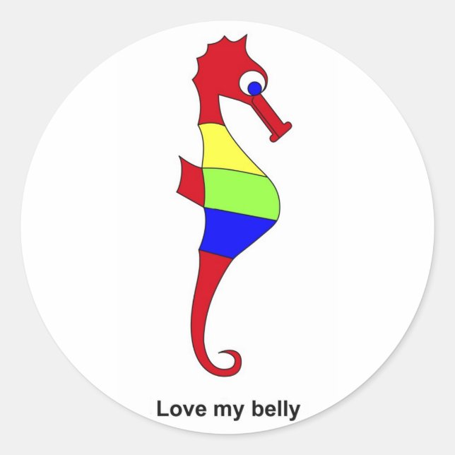 Sticker Rond J'aime mon ventre (Devant)