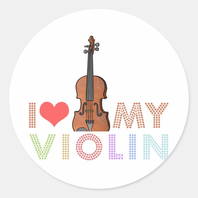 Sticker Rond J'Aime Mon Violon (Devant)