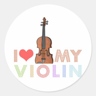 Sticker Rond J'Aime Mon Violon