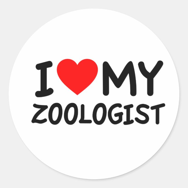 Sticker Rond J'aime mon zoologiste (Devant)