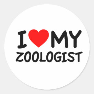 Sticker Rond J'aime mon zoologiste