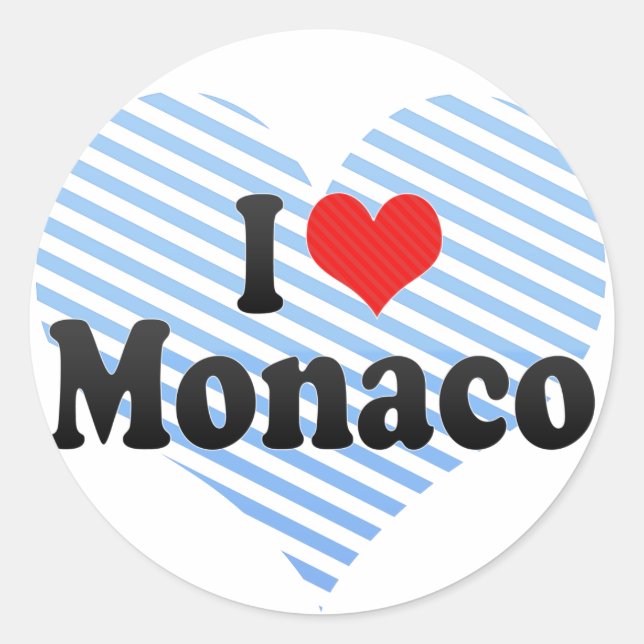 Sticker Rond J'aime Monaco (Devant)
