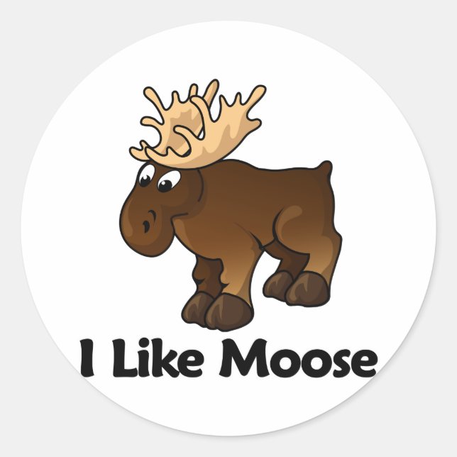 Sticker Rond J'Aime Moose (Devant)