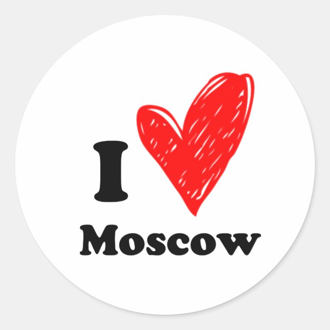 Sticker Rond J'aime Moscou (Devant)
