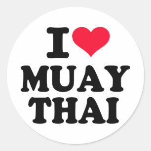 Sticker Rond J'aime Muay Thai