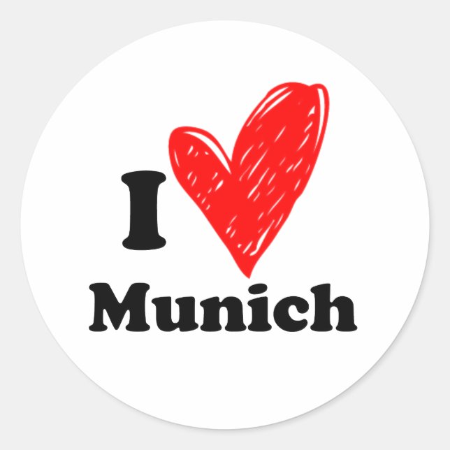 Sticker Rond J'aime Munich (Devant)