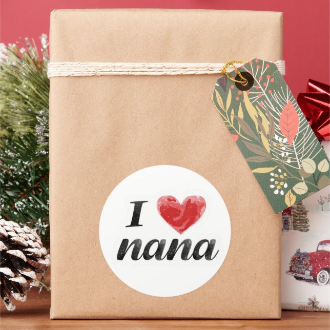 Sticker Rond J'aime Nana  (vacances)