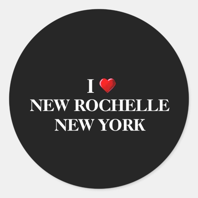 STICKER ROND J'AIME NEW ROCHELLE, NEW YORK (Devant)