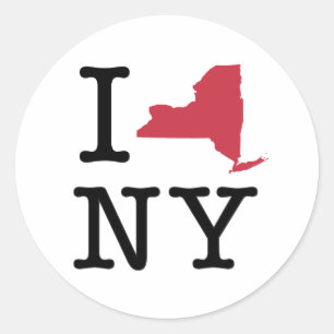 Sticker Rond J'aime New York