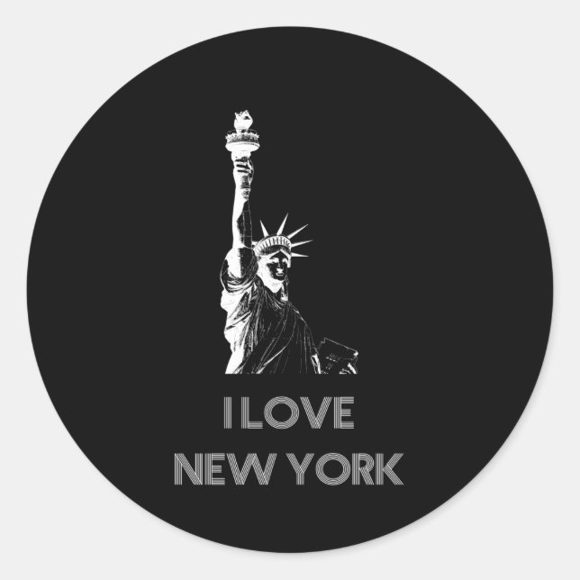 Sticker Rond J'aime New York (Devant)