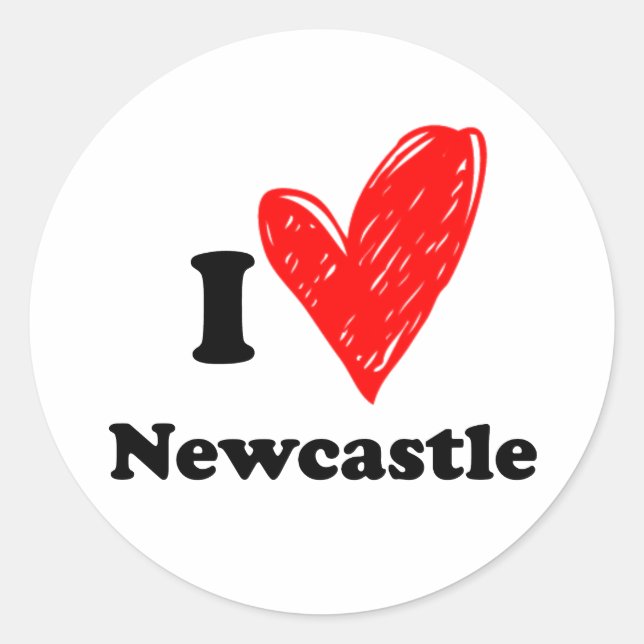 Sticker Rond J'Aime Newcastle (Devant)