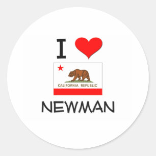 Sticker Rond J'aime NEWMAN Californie