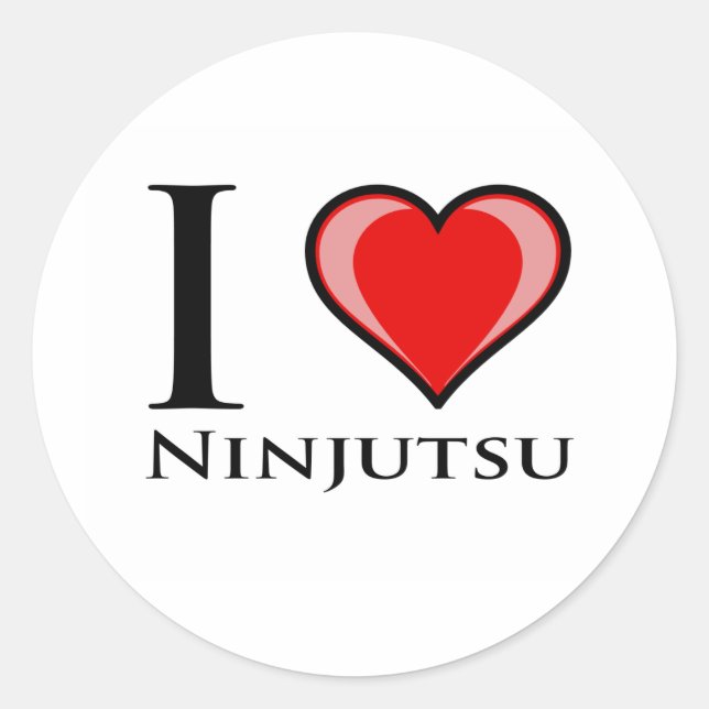 Sticker Rond J'Aime Ninjutsu (Devant)