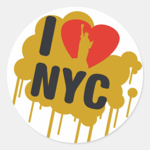 Sticker Rond J'aime NY